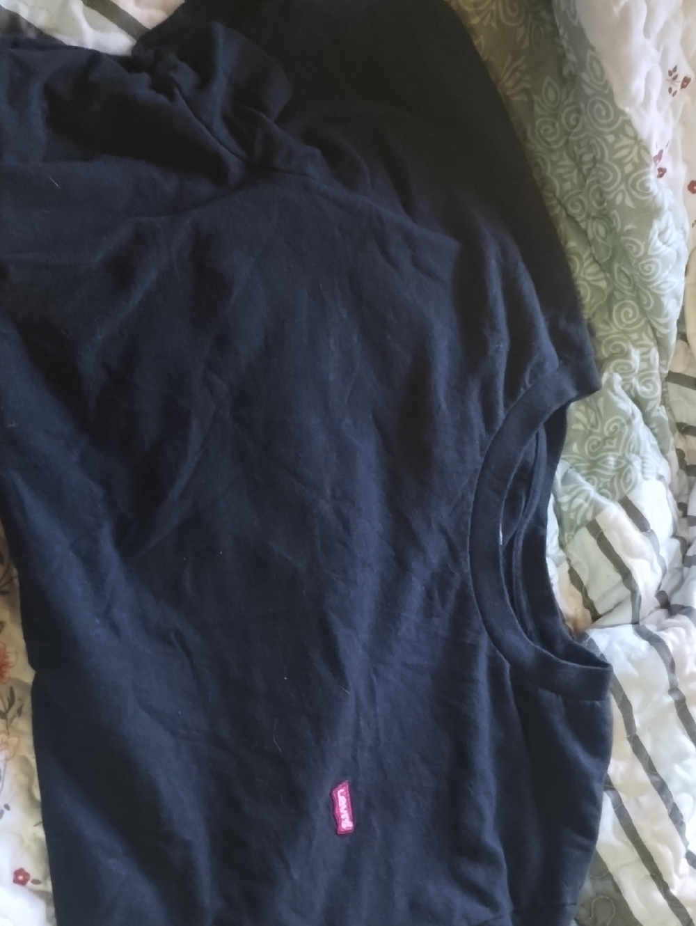 Levi's Black Short Sleeve Tee with Small Red Logo